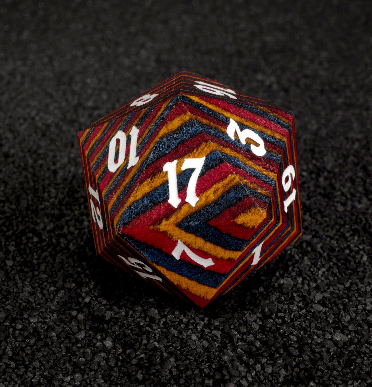 Rainbow 30mm Wooden D20